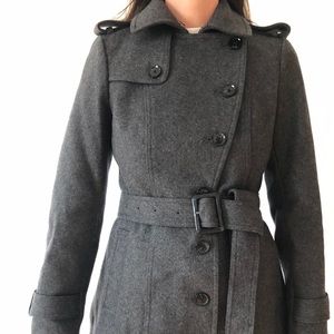 Banana Republic Grey Wool Trench Coat